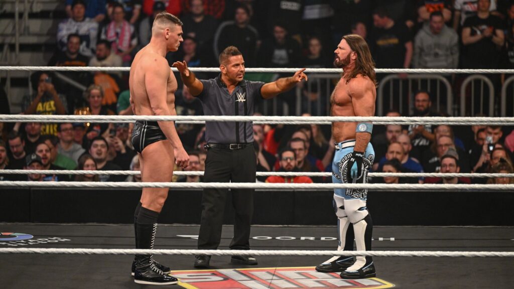 Gunther and AJ Styles facing off in ring ahead of their 2026 Royal Rumble showdown