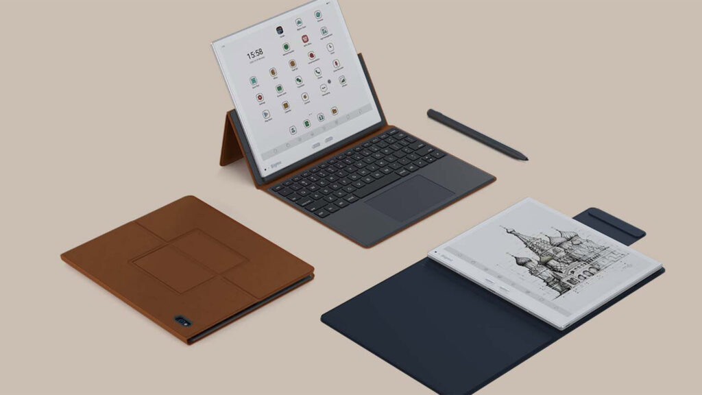 The Bigme B10 is offered bundled with a keyboard.