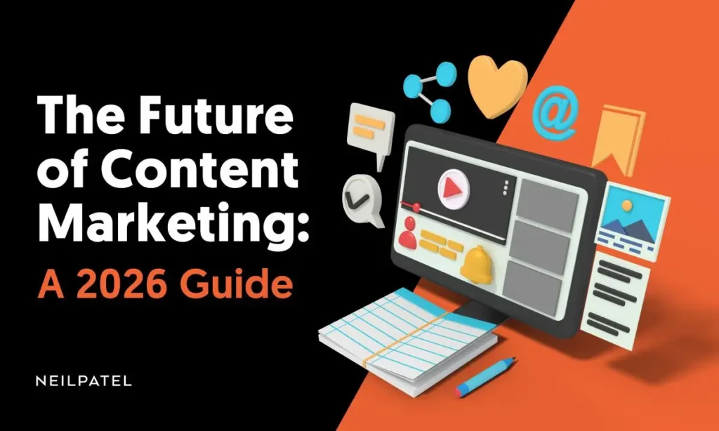 A graphic saying "The Future of Content Marketing."