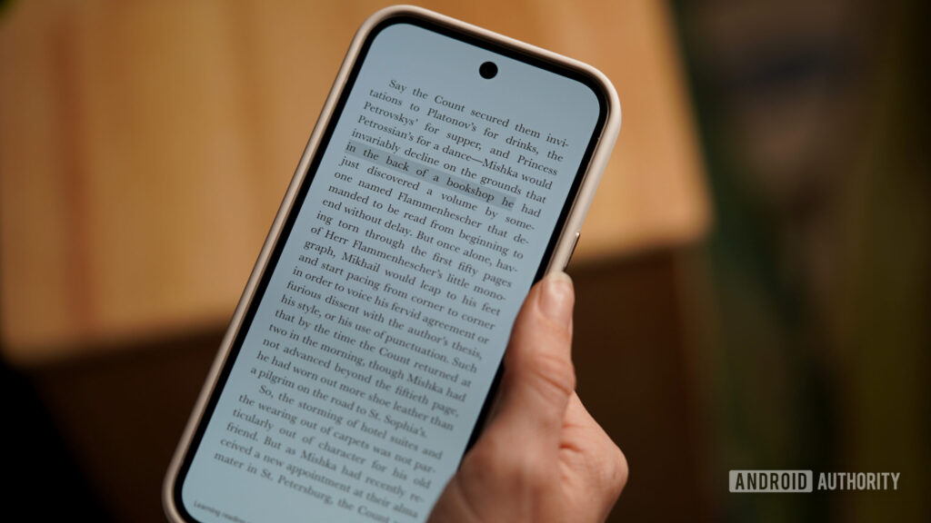 A Kindle user reads using the new Immersive Reading tool