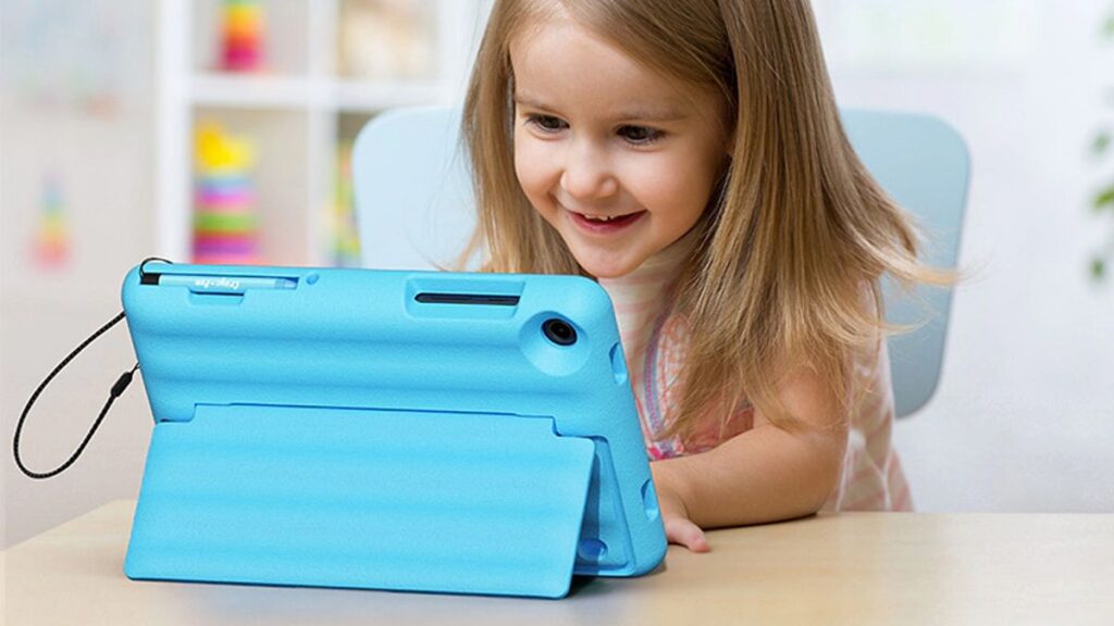 Samsung Galaxy Tab A9 Plus Kids Edition child using tablet