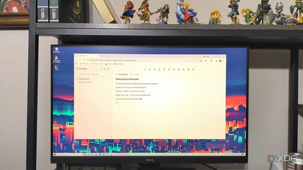 Poznote looks like Obsidian, but accessed through your browser