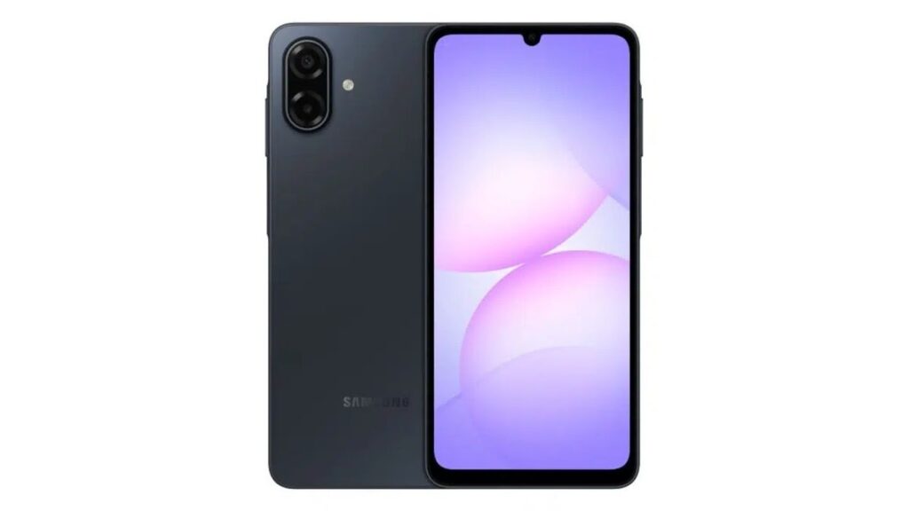 Samsung finally makes its Galaxy A07 5G known, parades its next-gen AI features The Samsung Galaxy A07 5G in black.