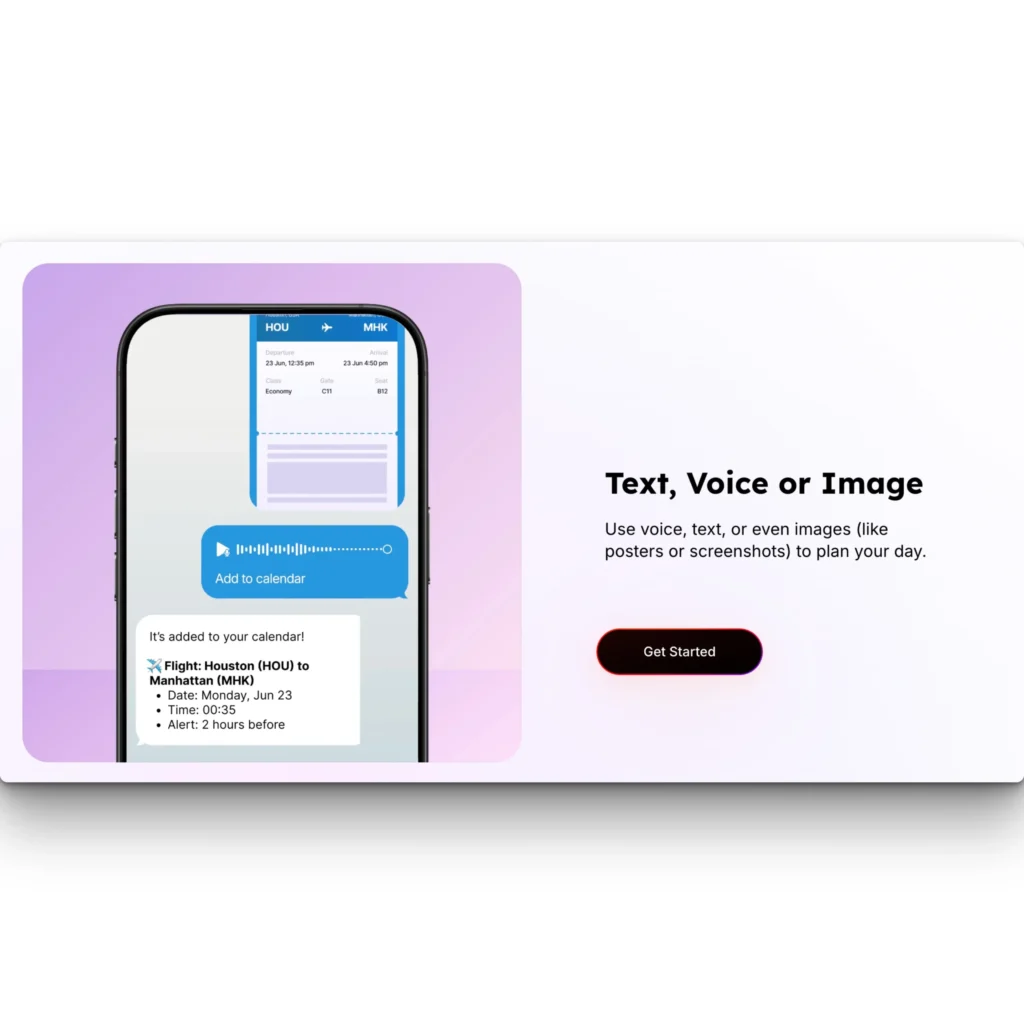 A Simplest AI Calendar App for iPhone and Android