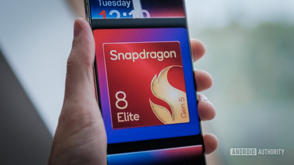 Snapdragon 8 Elite Gen 5 logo phone in hand